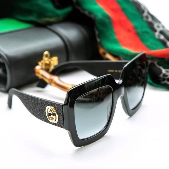 New - Gucci Grey Gradient  Square Ladies Sunglasses GG0102S 001 54 - Picture 4 of 10